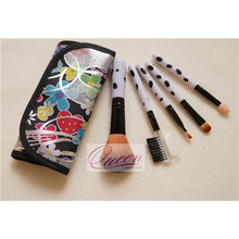 5PCS Travel Cosmetic Brush with a Colorful Cloth Bag